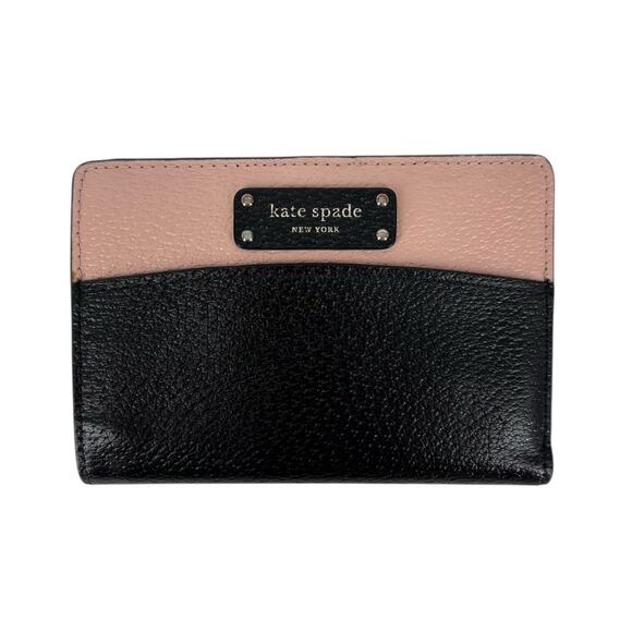 Kate Spade New York Jeanne Medium Slim Bifold Wallet Pink Black Designer - Picture 1 of 11